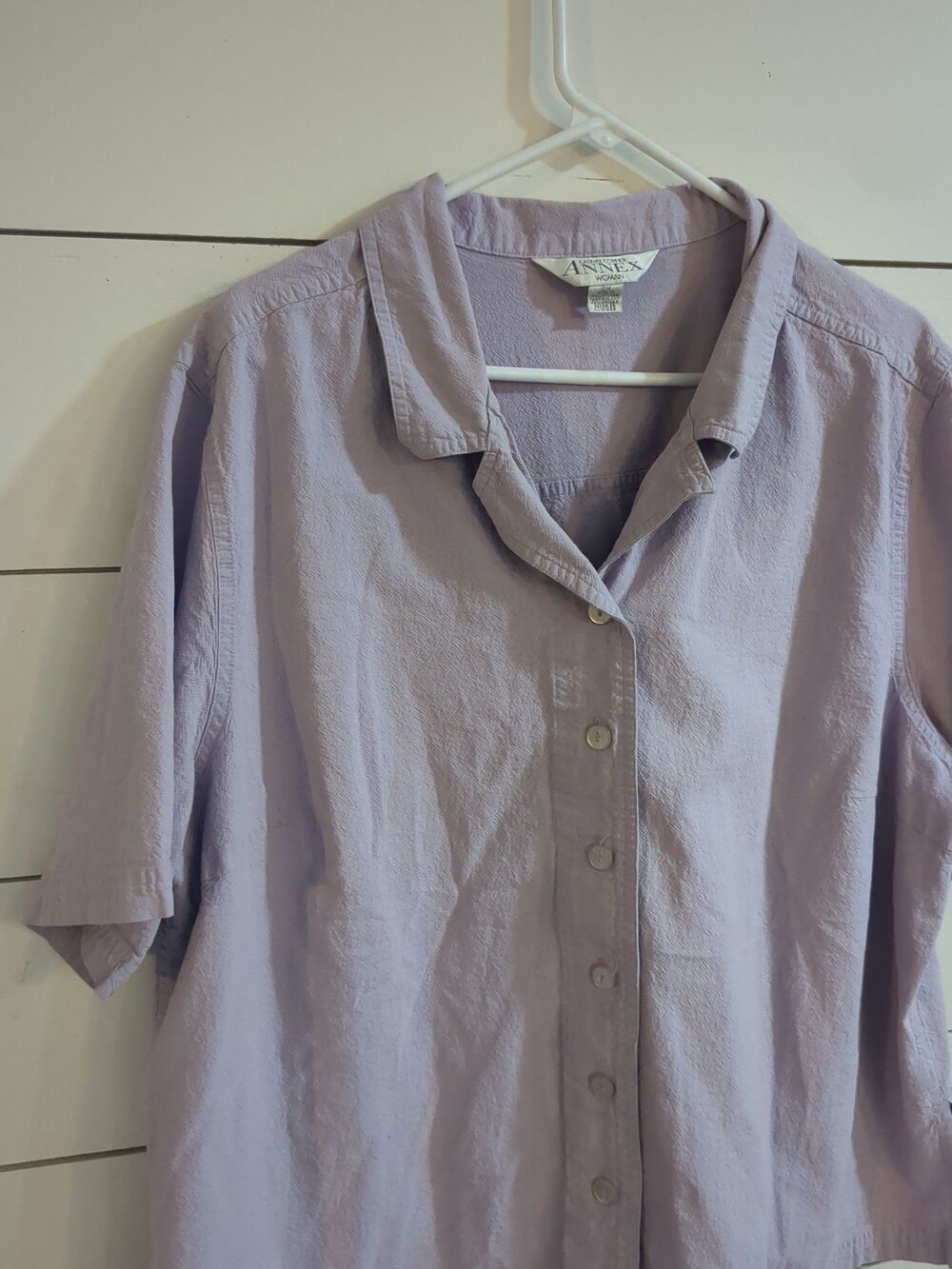 Vintage Casual corner annex 2x lavender purple 100% cotton top cottage Grandma